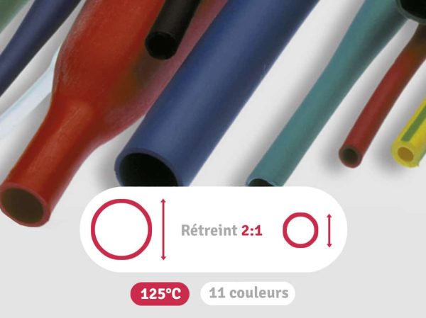 Image catégorie des gaines thermo en longueurs de rétreint 2:1 de type SER résistance à 125°C