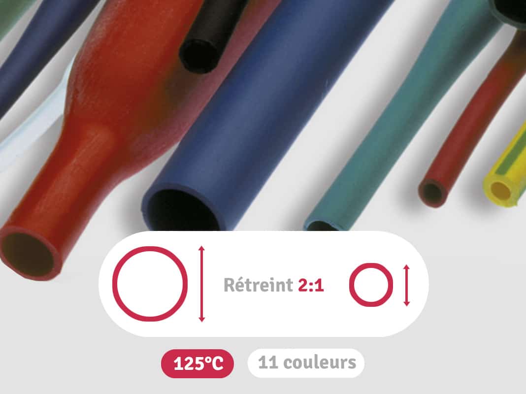 Image catégorie des gaines thermo en longueurs de rétreint 2:1 de type SER résistance à 125°C