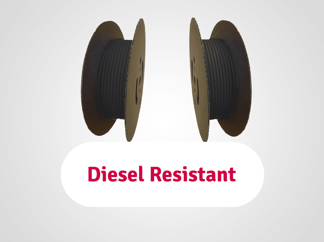 gaines diesel resistant en bobines noir de type sdr