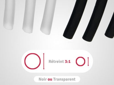 categorie longueurs noires ou transparentes en rétreint 3:1